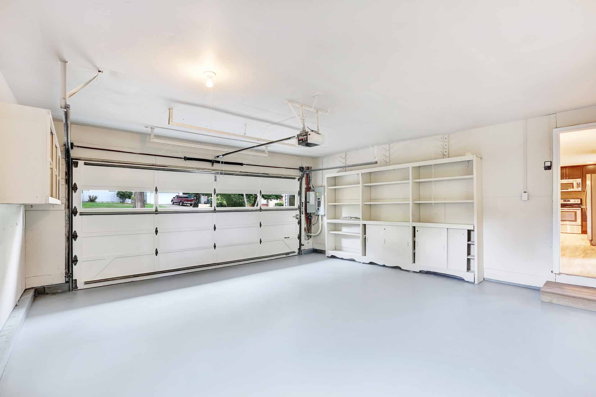 Interior of empty garage